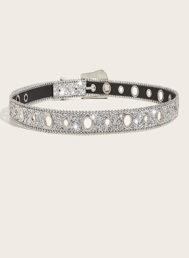 CaySep Women Men Rhinestone Belt Western Cowgirl Cowboy Bling Studded Leather Belt for Jeans Pants (suit for waist 27-39") - Image 4